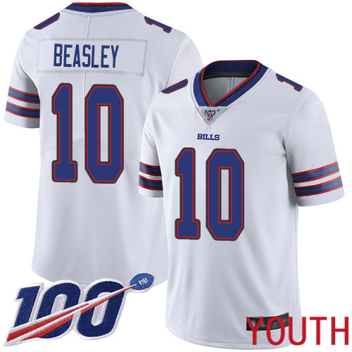 Youth Buffalo Bills #10 Cole Beasley White Vapor Untouchable Limited Player 100th Season NFL Jersey
